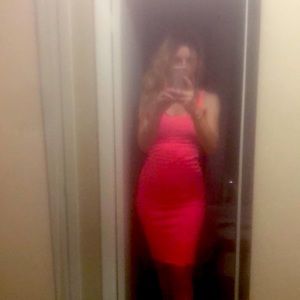 Neon pink summer tank dress